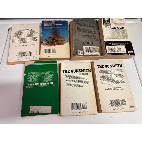 Western Vintage Book Lot of 7 70s 80s  Multiple Authors Slocum Gunsmith Borland - Picture 2 of 15